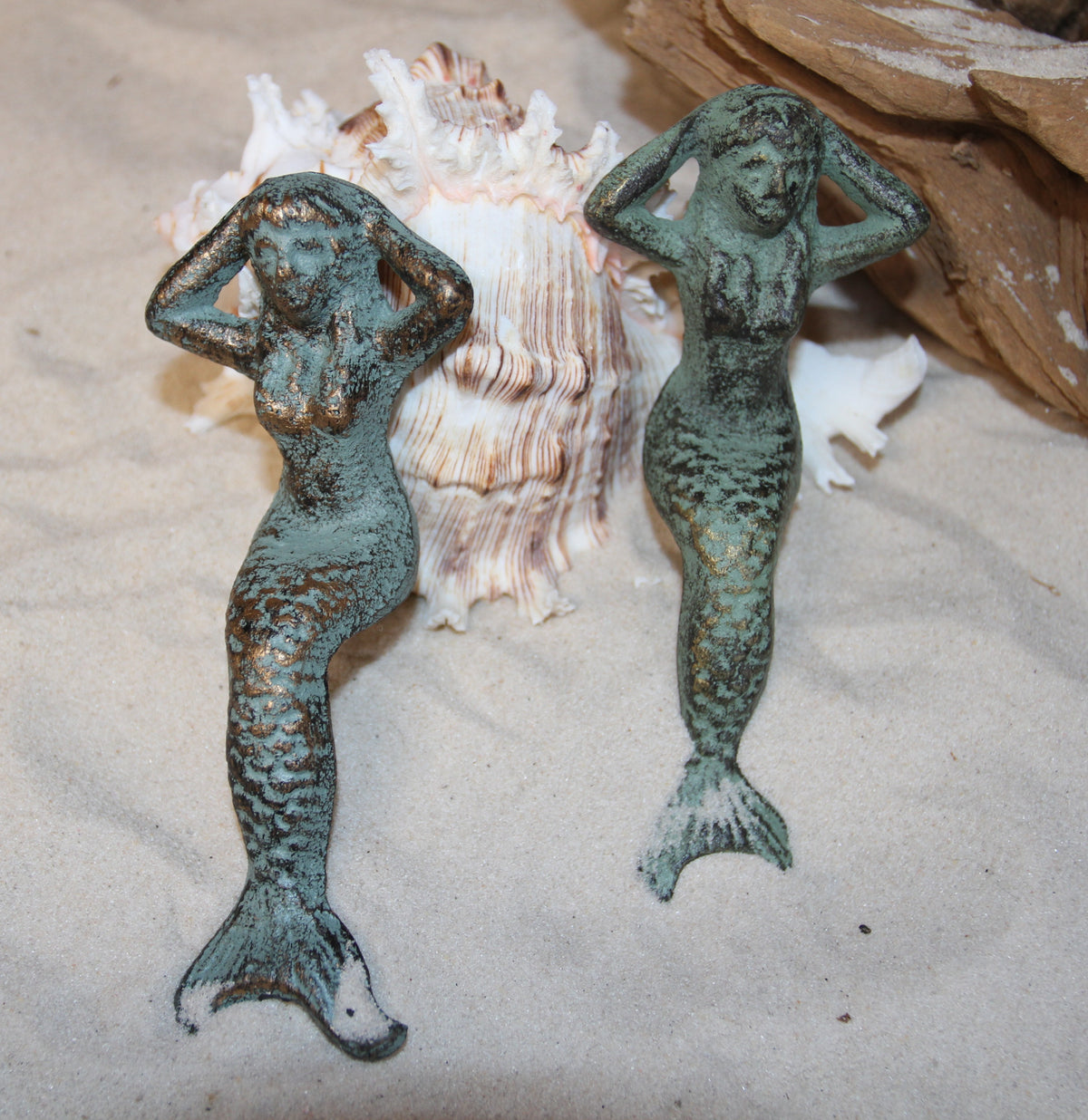2-Whinsical Shelf Sitting MERMAIDS,Coastal Accents,Beach Decor,Mythical,Folflore,Gifts, N-68