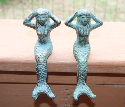 2-Whinsical Shelf Sitting MERMAIDS,Coastal Accents,Beach Decor,Mythical,Folflore,Gifts, N-68