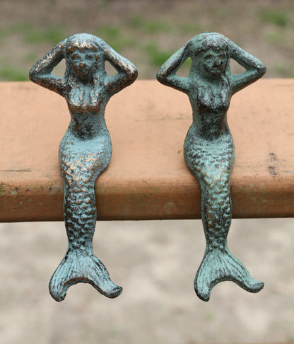 2-Whinsical Shelf Sitting MERMAIDS,Coastal Accents,Beach Decor,Mythical,Folflore,Gifts, N-68