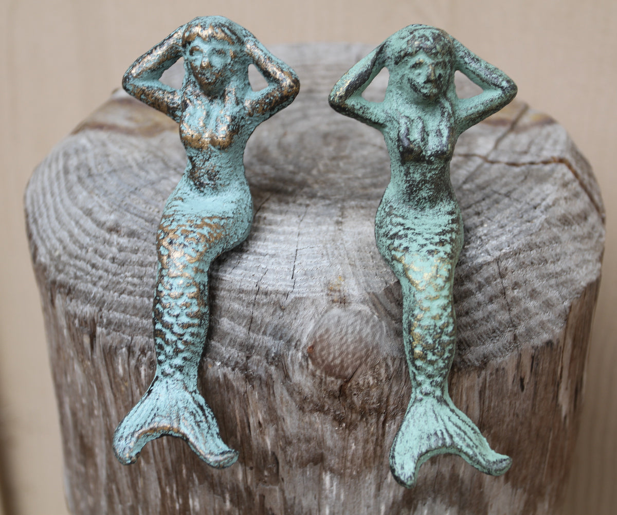 2-Whinsical Shelf Sitting MERMAIDS,Coastal Accents,Beach Decor,Mythical,Folflore,Gifts, N-68
