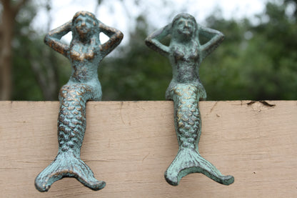 2-Whinsical Shelf Sitting MERMAIDS,Coastal Accents,Beach Decor,Mythical,Folflore,Gifts, N-68