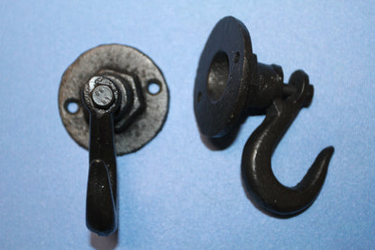 2-INDUSTRIAL WALL HOOKS,Crane Style Hooks,Heavy Duty,Generous Hook,Gifts,H-135