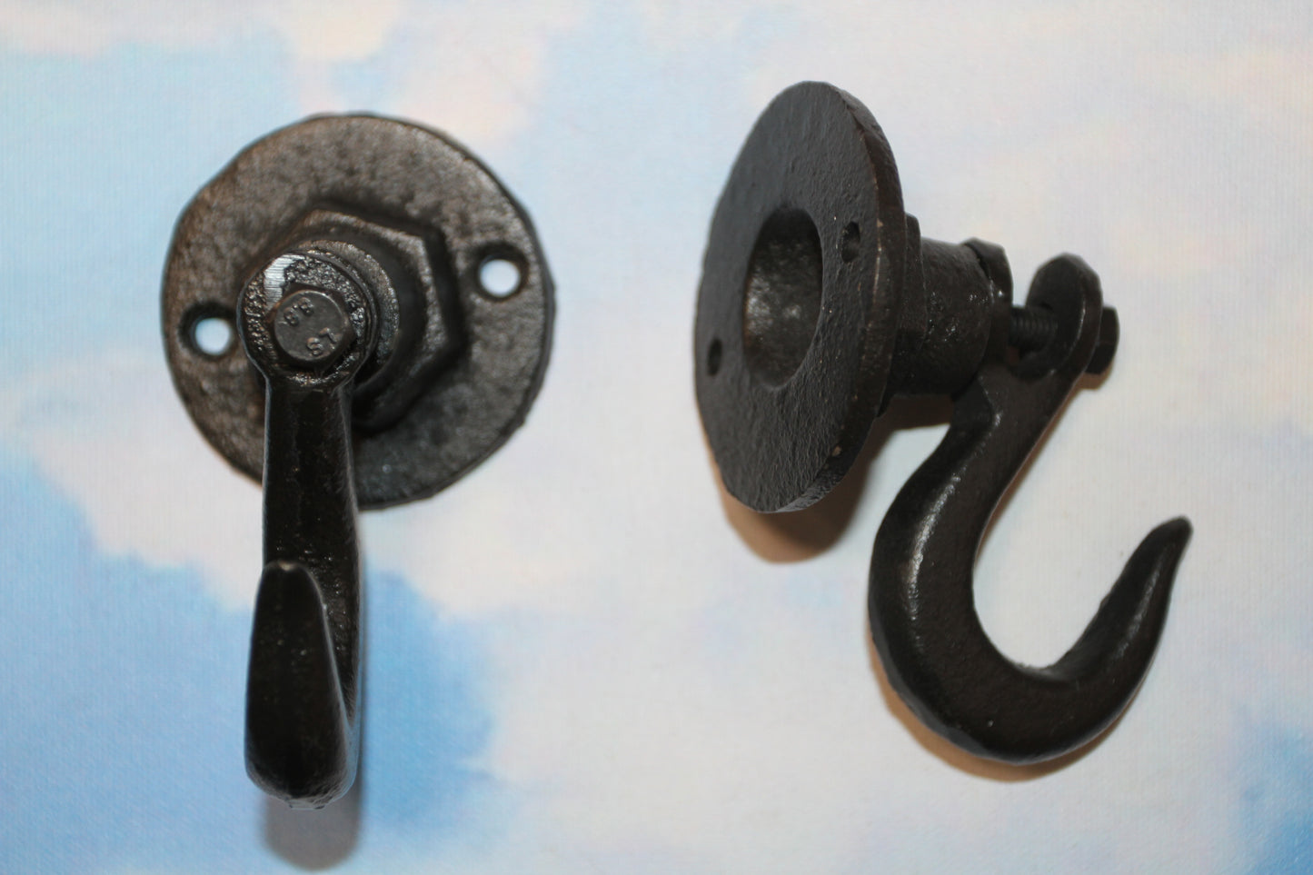 2-INDUSTRIAL WALL HOOKS,Crane Style Hooks,Heavy Duty,Generous Hook,Gifts,H-135