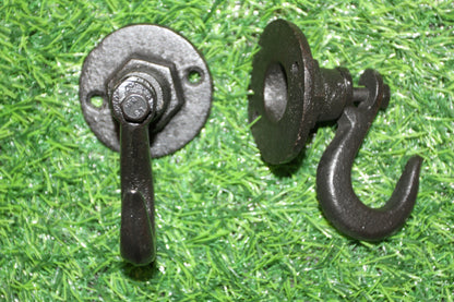 2-INDUSTRIAL WALL HOOKS,Crane Style Hooks,Heavy Duty,Generous Hook,Gifts,H-135
