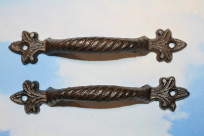 2-FLEUR DE LIS Style Handles,Modern Flair,Drawer Pulls,New Orleans Accents,Gifts,Free Ship, HW-27