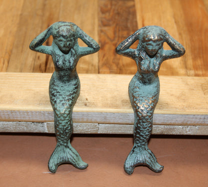 2-Whinsical Shelf Sitting MERMAIDS,Coastal Accents,Beach Decor,Mythical,Folflore,Gifts, N-68