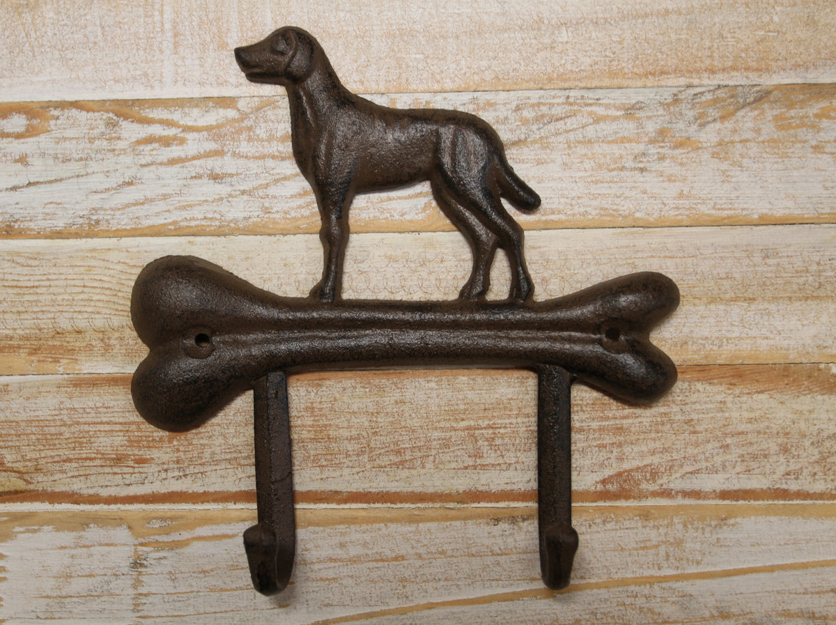 1-HOUND DOG Standing On A Bone,Double Hook,Home And Garden Organizations,Western Decor,W-32