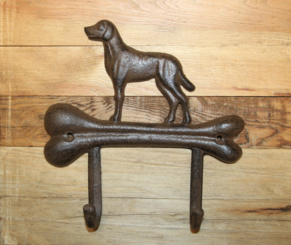 1-HOUND DOG Standing On A Bone,Double Hook,Home And Garden Organizations,Western Decor,W-32