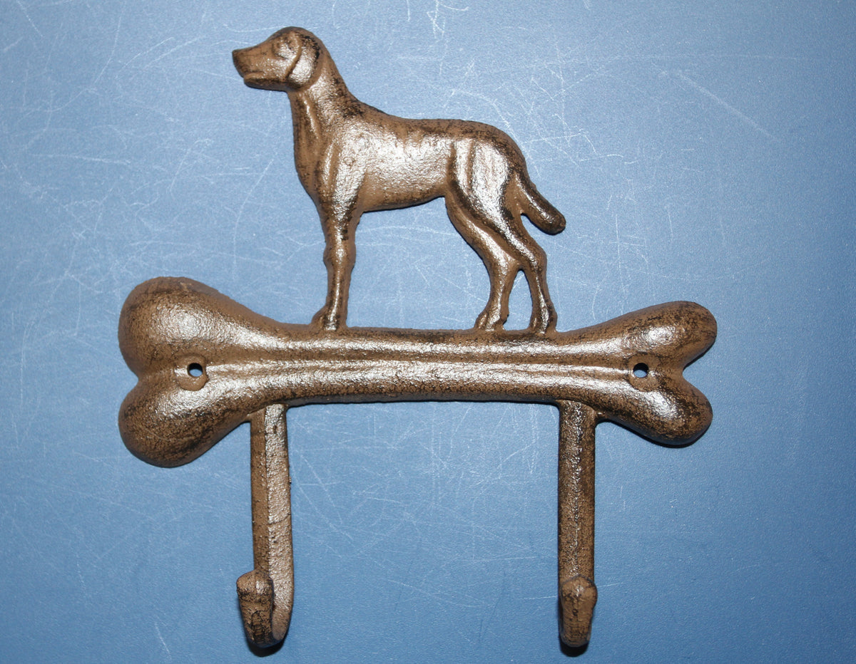 1-HOUND DOG Standing On A Bone,Double Hook,Home And Garden Organizations,Western Decor,W-32