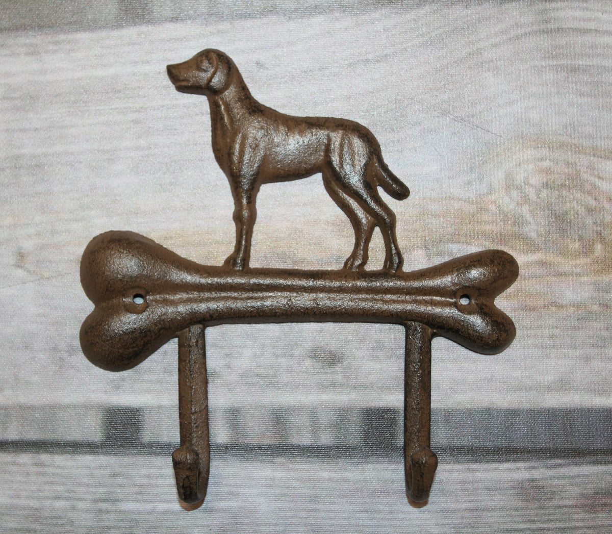 1-HOUND DOG Standing On A Bone,Double Hook,Home And Garden Organizations,Western Decor,W-32
