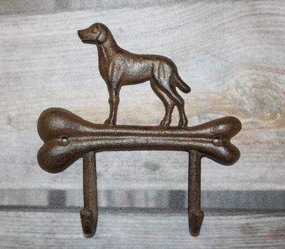 1-HOUND DOG Standing On A Bone,Double Hook,Home And Garden Organizations,Western Decor,W-32