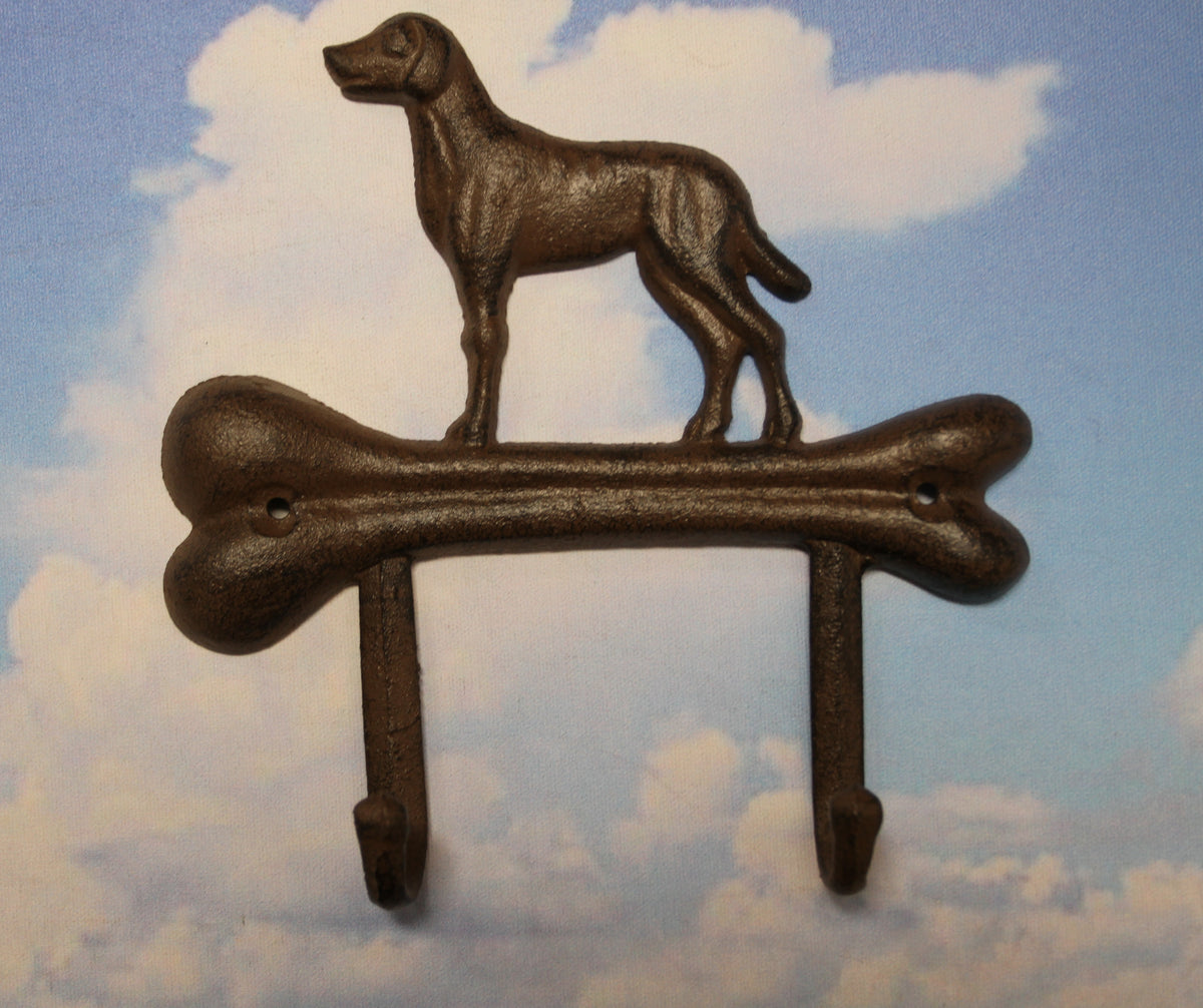 1-HOUND DOG Standing On A Bone,Double Hook,Home And Garden Organizations,Western Decor,W-32