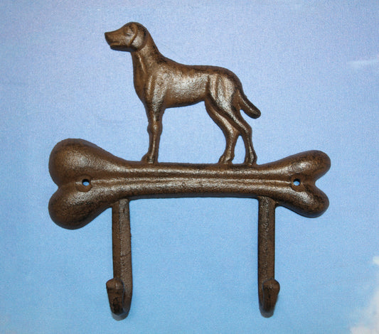 1-HOUND DOG Standing On A Bone,Double Hook,Home And Garden Organizations,Western Decor,W-32