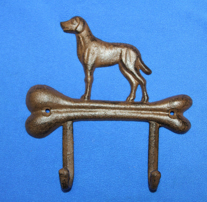 1-HOUND DOG Standing On A Bone,Double Hook,Home And Garden Organizations,Western Decor,W-32
