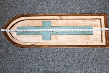 Large CROSS SHUTTER,Western Home Accent,Turquoise Cross,Wall Hanging,Religious And Spiritual Decor,Gifts