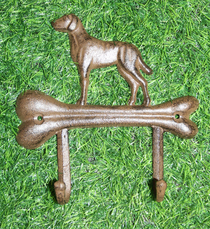1-HOUND DOG Standing On A Bone,Double Hook,Home And Garden Organizations,Western Decor,W-32