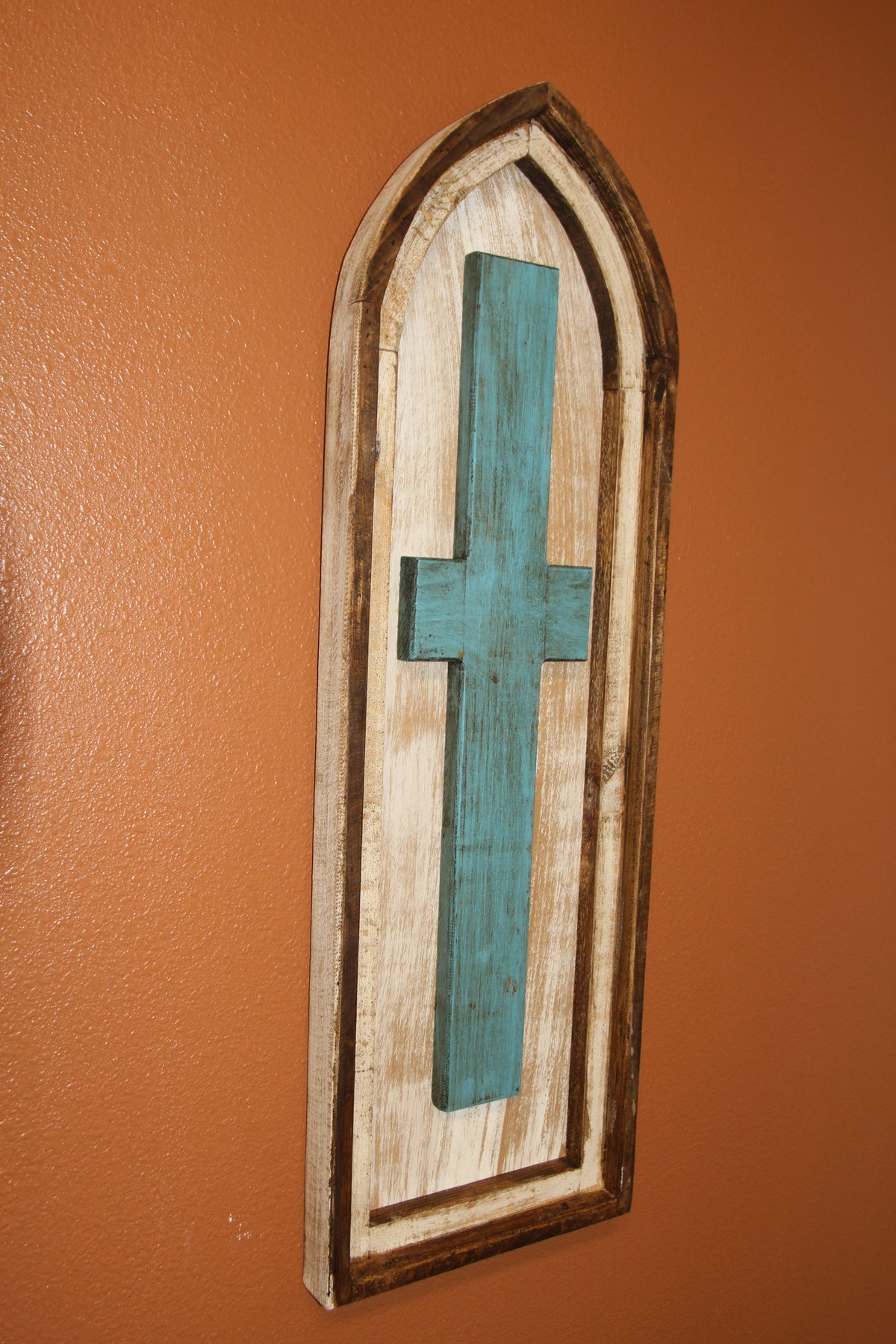 Large CROSS SHUTTER,Western Home Accent,Turquoise Cross,Wall Hanging,Religious And Spiritual Decor,Gifts