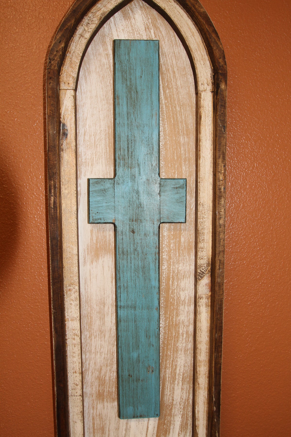 Large CROSS SHUTTER,Western Home Accent,Turquoise Cross,Wall Hanging,Religious And Spiritual Decor,Gifts