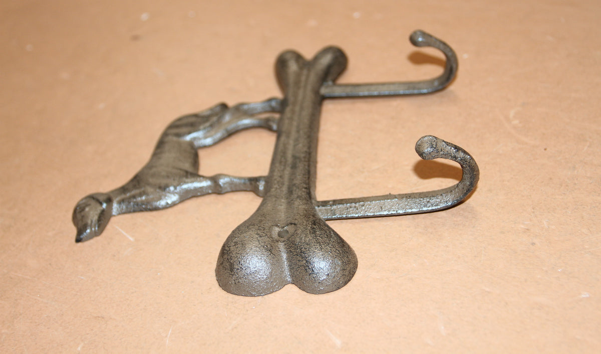 1-HOUND DOG Standing On A Bone,Double Hook,Home And Garden Organizations,Western Decor,W-32