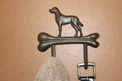 1-HOUND DOG Standing On A Bone,Double Hook,Home And Garden Organizations,Western Decor,W-32