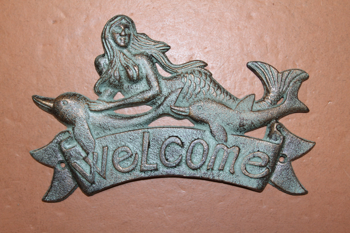 1-MERMAID WELCOME,Entryway Plaque,Sign,Coastal Living,Beach Decor,Gifts,Mythical Mermaids,BL-40