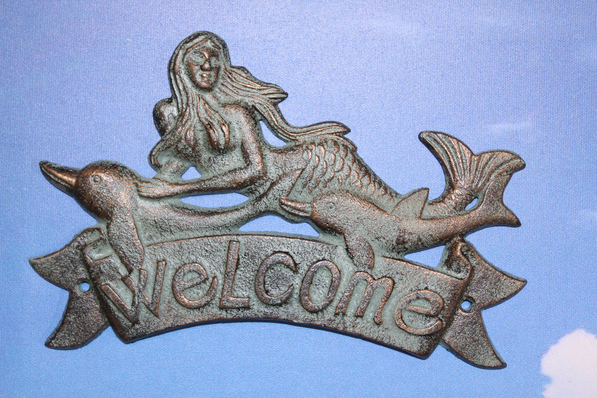 1-MERMAID WELCOME,Entryway Plaque,Sign,Coastal Living,Beach Decor,Gifts,Mythical Mermaids,BL-40