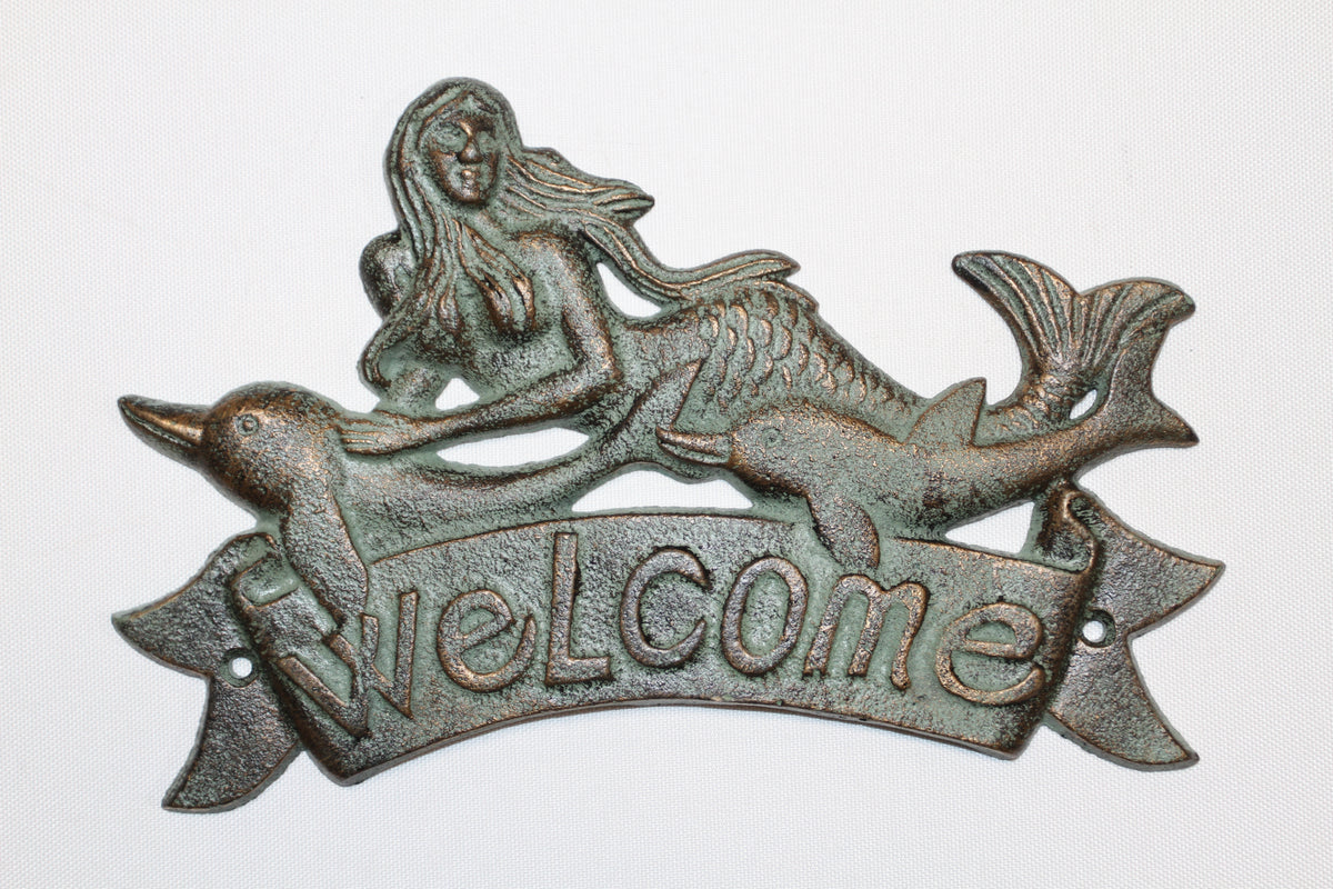 1-MERMAID WELCOME,Entryway Plaque,Sign,Coastal Living,Beach Decor,Gifts,Mythical Mermaids,BL-40