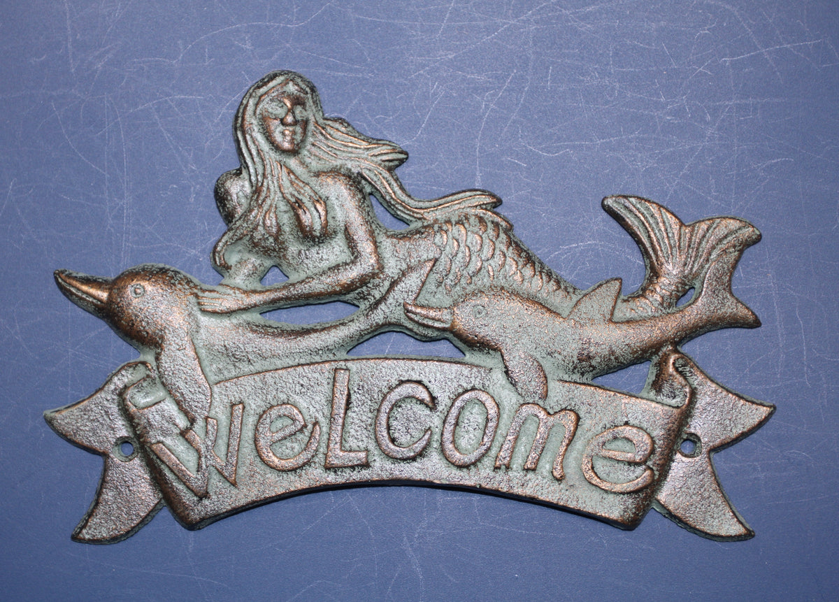 1-MERMAID WELCOME,Entryway Plaque,Sign,Coastal Living,Beach Decor,Gifts,Mythical Mermaids,BL-40