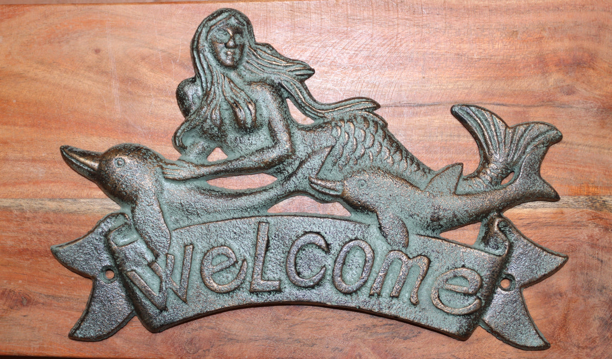 1-MERMAID WELCOME,Entryway Plaque,Sign,Coastal Living,Beach Decor,Gifts,Mythical Mermaids,BL-40