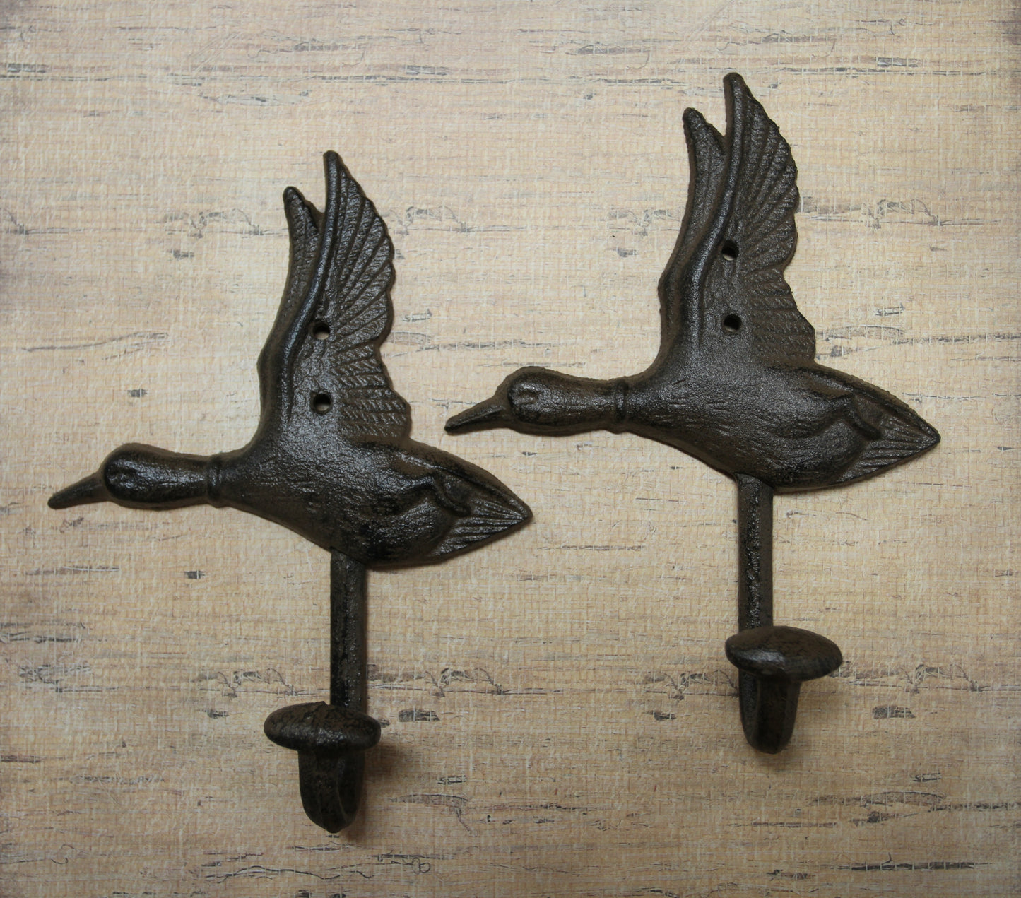 2- Heavy Duty Duck Wall Hook Entryway Coat Hat Hook,Hunters Decor,H-04