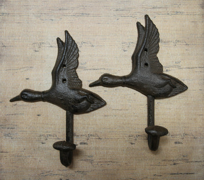 2- Heavy Duty Duck Wall Hook Entryway Coat Hat Hook,Hunters Decor,H-04
