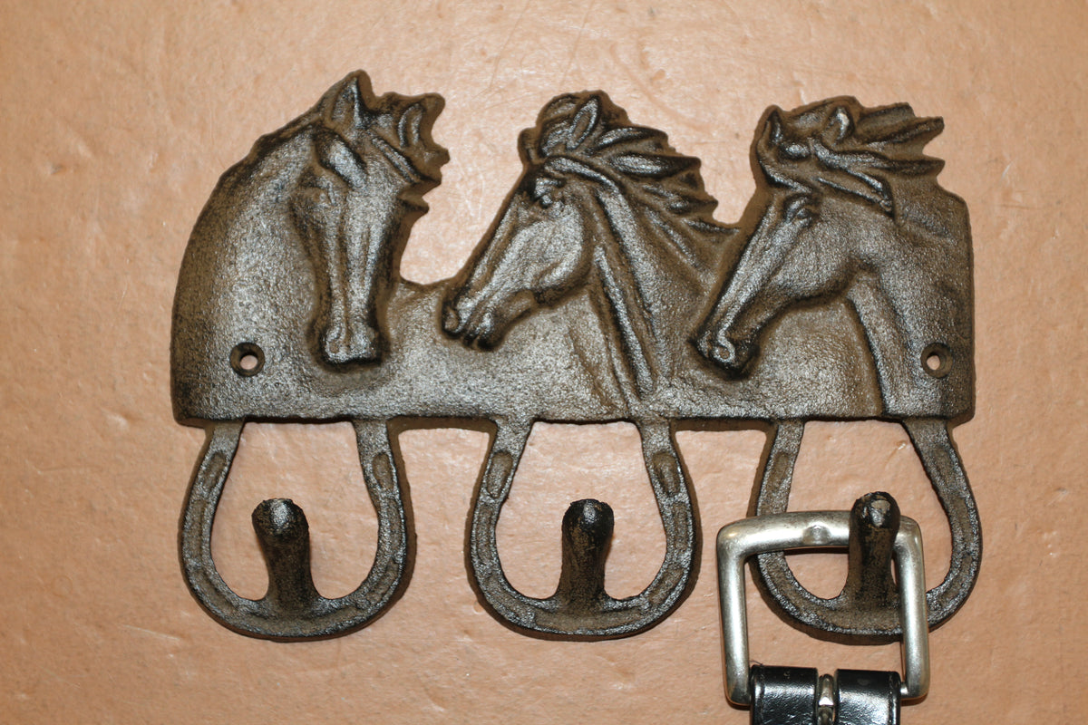 1-Equestrian Decor,Horse Head Triple Wall Hook,Western Style,Kitchen Bath Organizations,Gifts,W-42