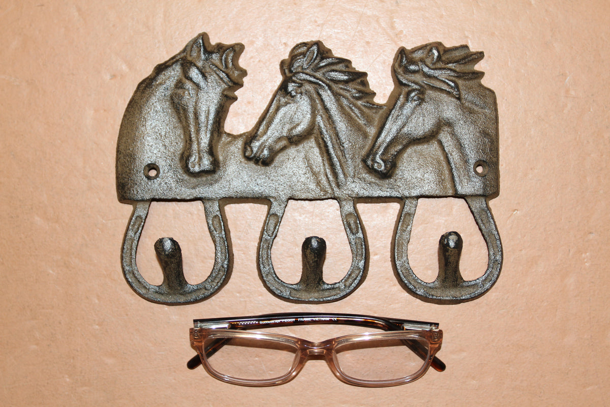 1-Equestrian Decor,Horse Head Triple Wall Hook,Western Style,Kitchen Bath Organizations,Gifts,W-42
