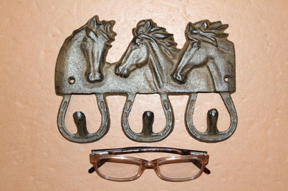 1-Equestrian Decor,Horse Head Triple Wall Hook,Western Style,Kitchen Bath Organizations,Gifts,W-42