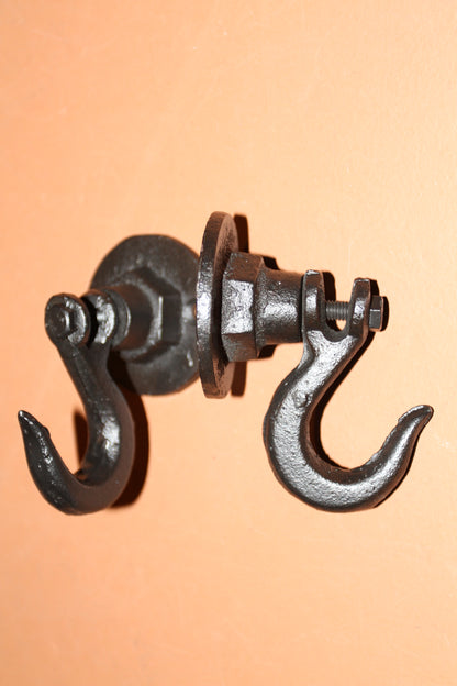 2-INDUSTRIAL WALL HOOKS,Crane Style Hooks,Heavy Duty,Generous Hook,Gifts,H-135