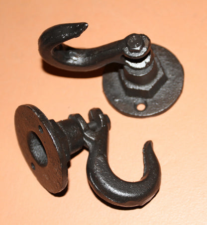 2-INDUSTRIAL WALL HOOKS,Crane Style Hooks,Heavy Duty,Generous Hook,Gifts,H-135
