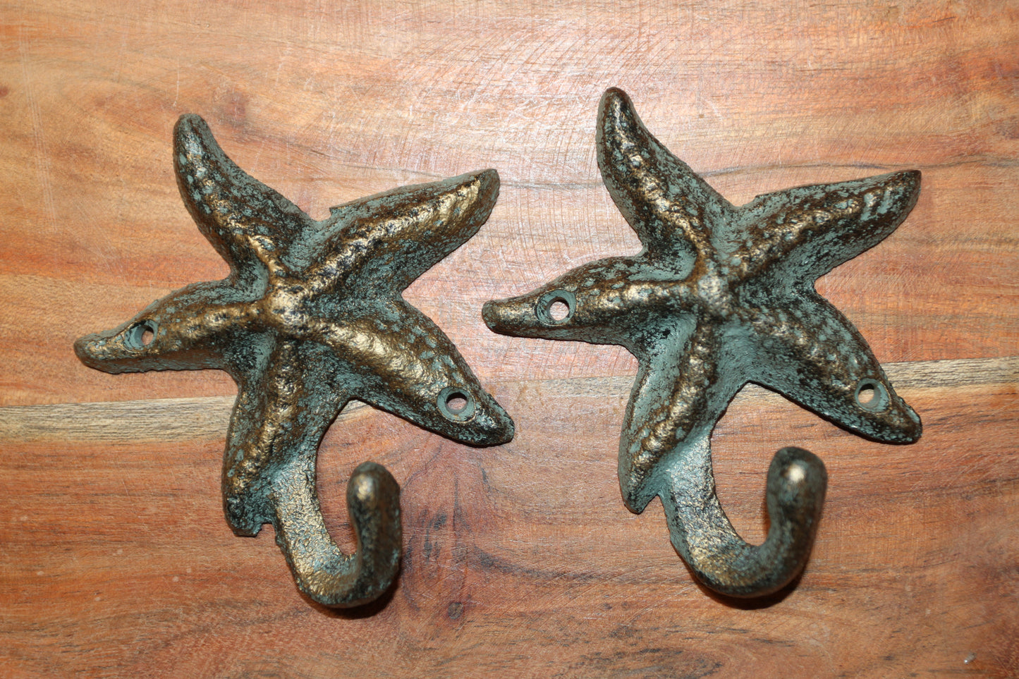 2-WALL HOOKS,Starfish,Beach Home Accents,Kitchen-Bath Decor,Hanging Storage,Free Ship,N-24
