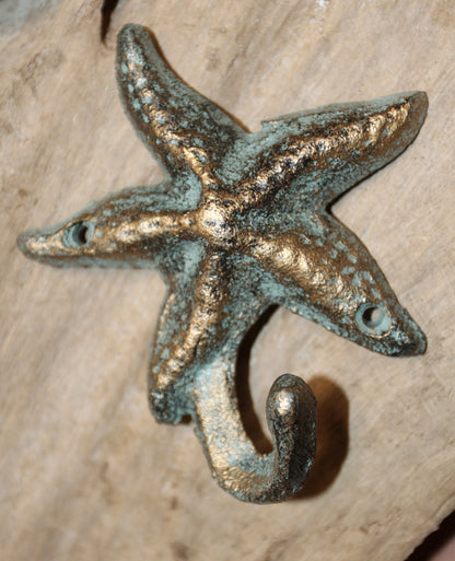 2-WALL HOOKS,Starfish,Beach Home Accents,Kitchen-Bath Decor,Hanging Storage,Free Ship,N-24