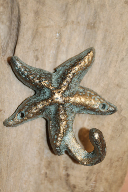 2-WALL HOOKS,Starfish,Beach Home Accents,Kitchen-Bath Decor,Hanging Storage,Free Ship,N-24