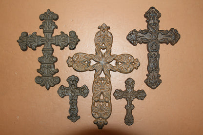 5pc ALAMO Cross Collection,Metal,Cross Collectibles,Church Decor,All Occasion Gifts,Religious Wall Decor
