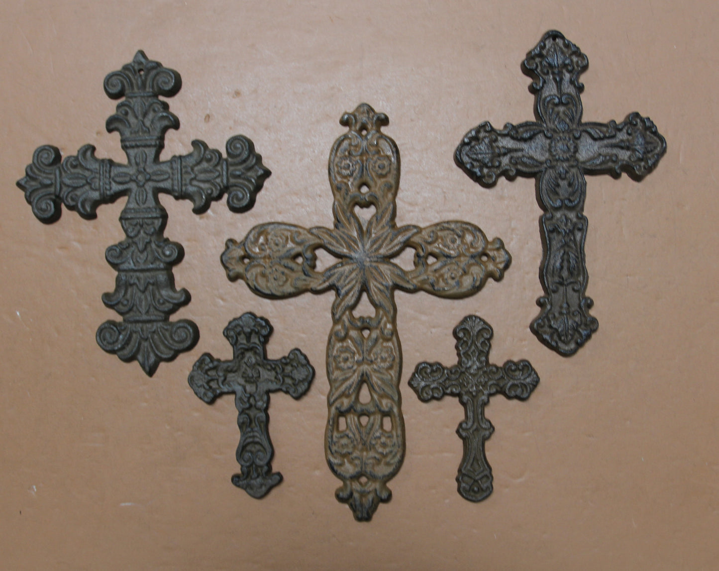 5pc ALAMO Cross Collection,Metal,Cross Collectibles,Church Decor,All Occasion Gifts,Religious Wall Decor