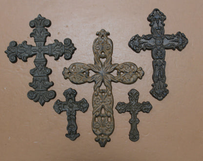 5pc ALAMO Cross Collection,Metal,Cross Collectibles,Church Decor,All Occasion Gifts,Religious Wall Decor