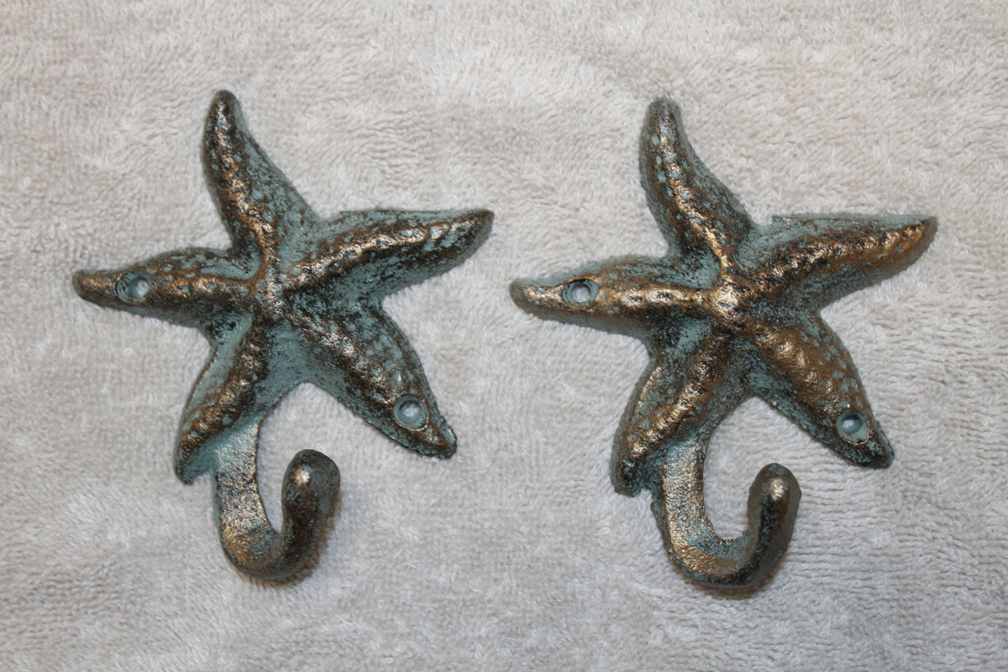2-WALL HOOKS,Starfish,Beach Home Accents,Kitchen-Bath Decor,Hanging Storage,Free Ship,N-24