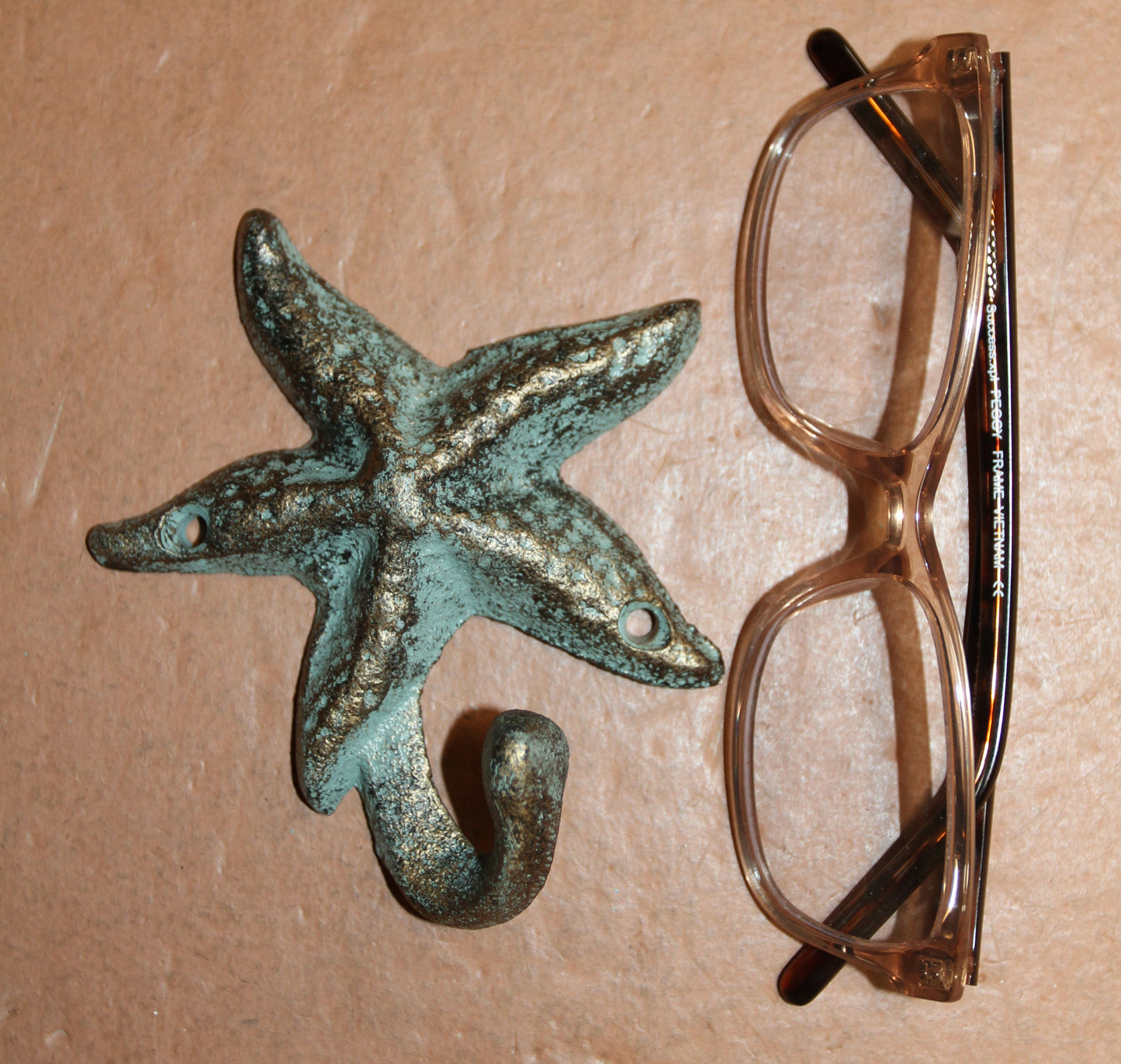 2-WALL HOOKS,Starfish,Beach Home Accents,Kitchen-Bath Decor,Hanging Storage,Free Ship,N-24