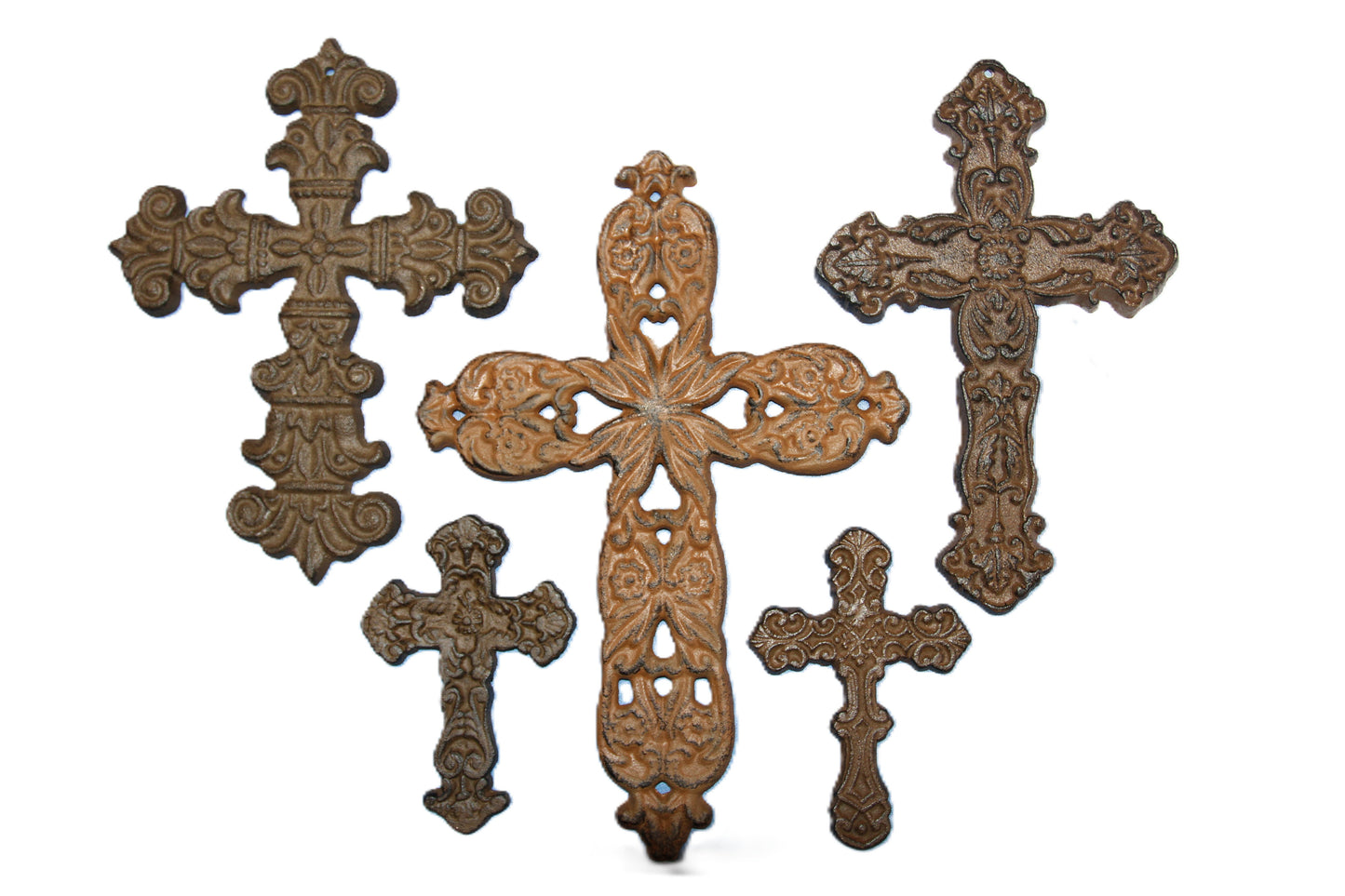 5pc ALAMO Cross Collection,Metal,Cross Collectibles,Church Decor,All Occasion Gifts,Religious Wall Decor