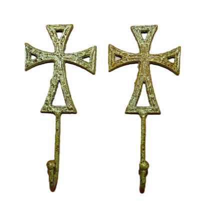 2-Moss Green CROSS WALL HOOKS,Hanging Storage,Religious Gifts,Church Decor,Free Ship, H-67B