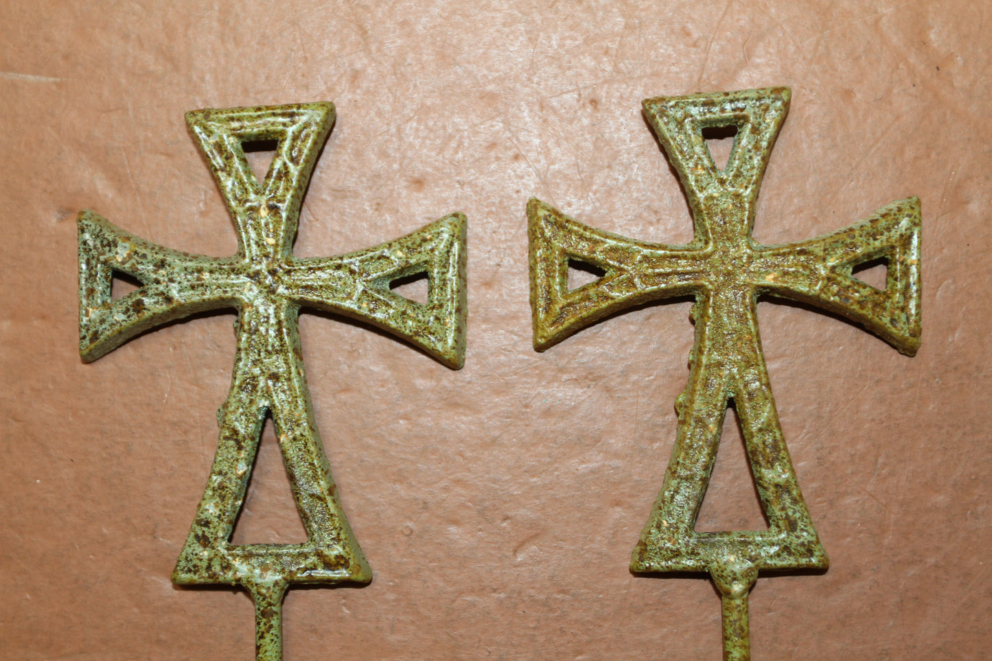 2-Moss Green CROSS WALL HOOKS,Hanging Storage,Religious Gifts,Church Decor,Free Ship, H-67B