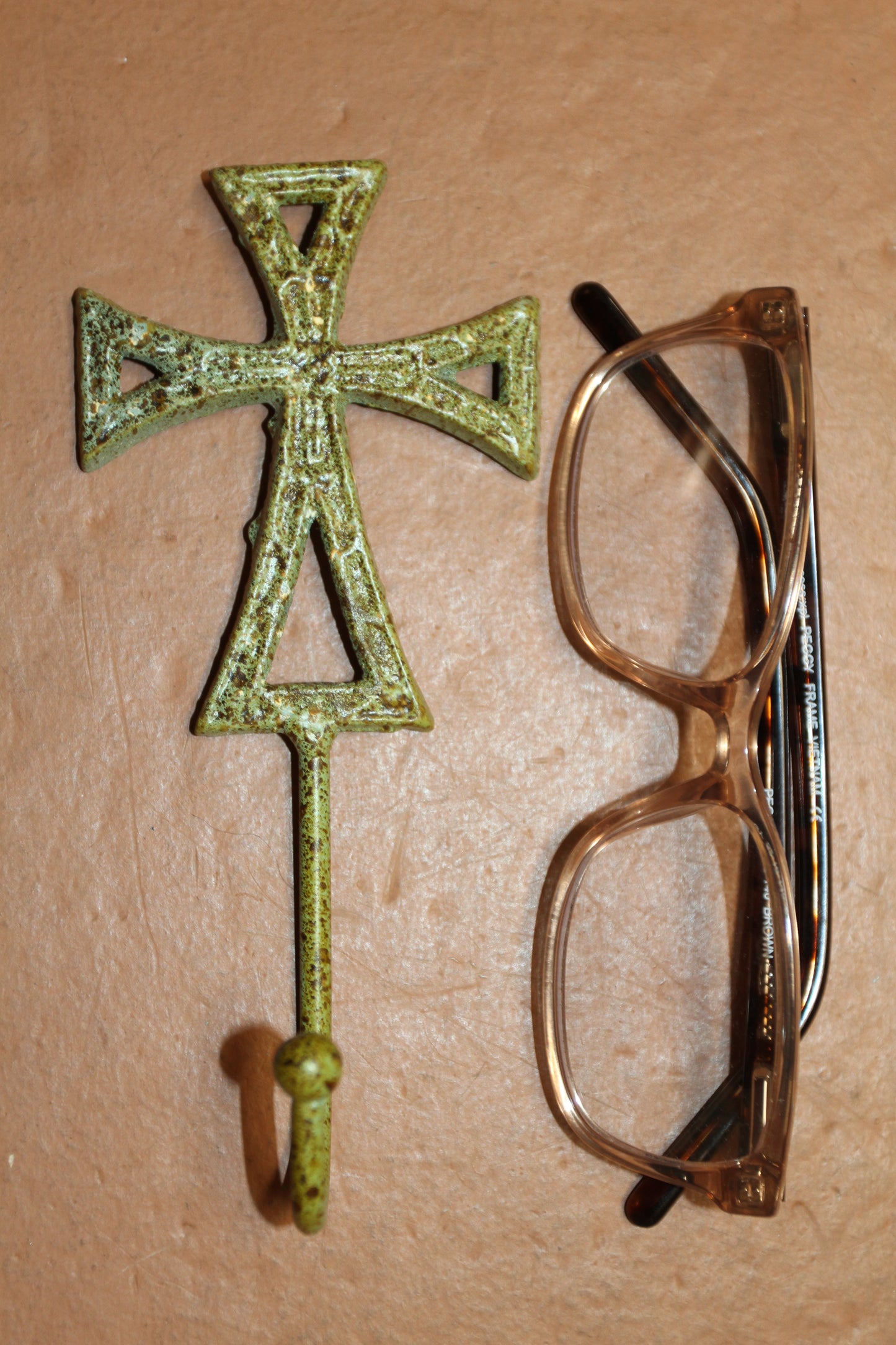 2-Moss Green CROSS WALL HOOKS,Hanging Storage,Religious Gifts,Church Decor,Free Ship, H-67B