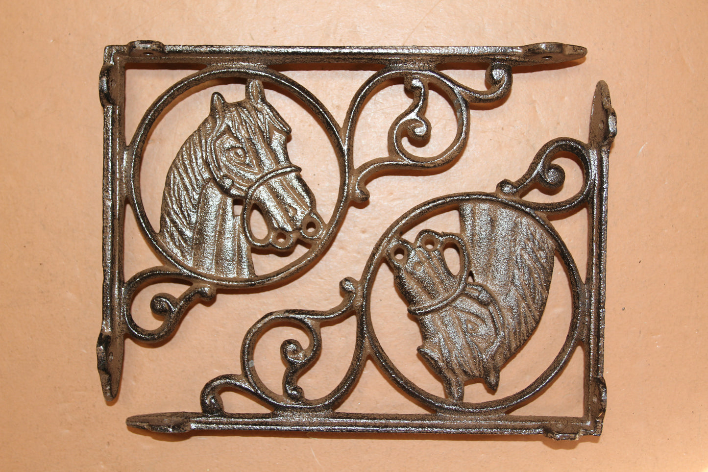 WESTERN DECOR, Rustic Horse Shelf Brackets, Country Decor, Shelf Braces, Bath Deoor B-04