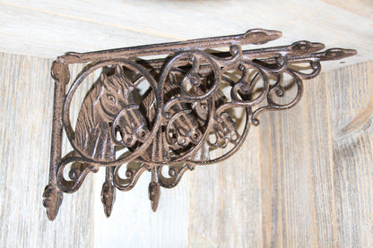 WESTERN DECOR, Rustic Horse Shelf Brackets, Country Decor, Shelf Braces, Bath Deoor B-04